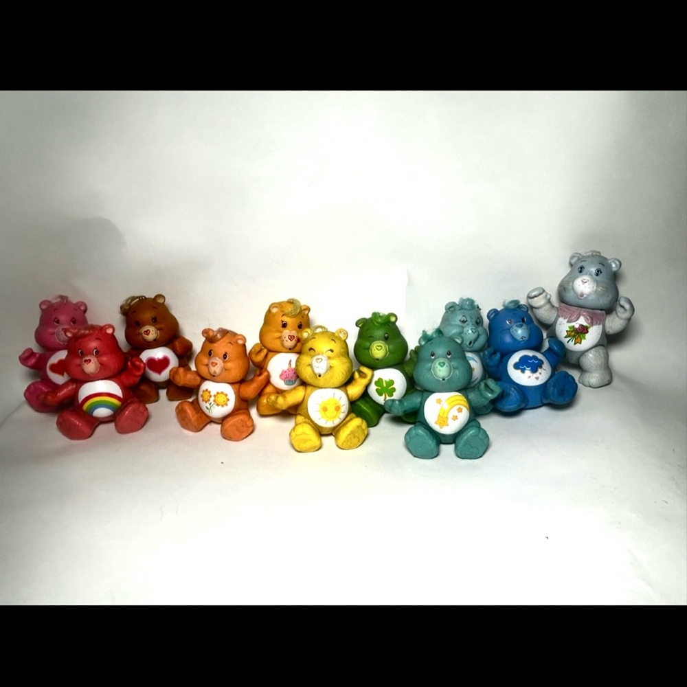 Vintage Care Bears Assorted Color Mini Figures - Collectible Set